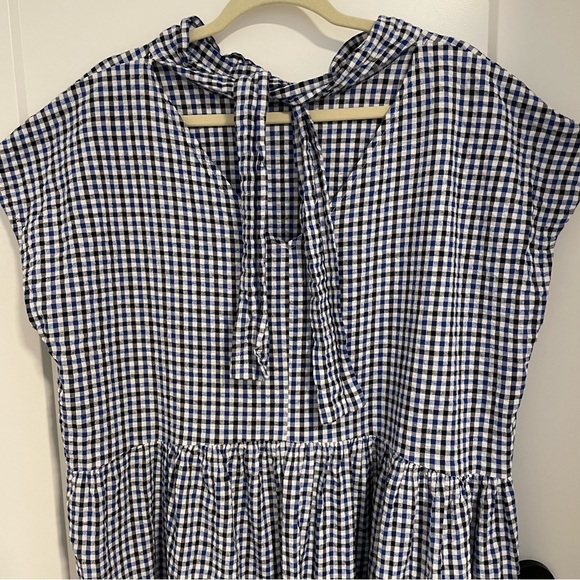 ET TIGRE Jayme Sleeveless Dress in gingham blue white and black - Picture 12 of 14